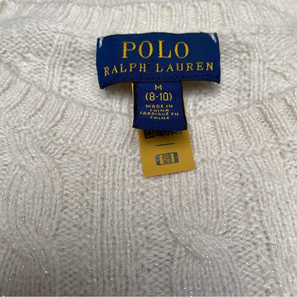 Ralph Lauren Viscose Wool Blend Cable Sweater Girls - Picture 6 of 6